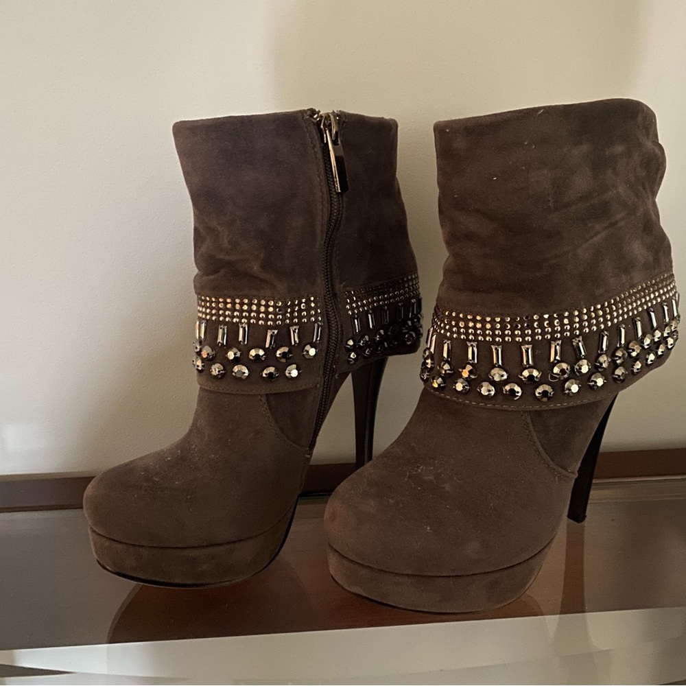 Grey High Heel Booties
